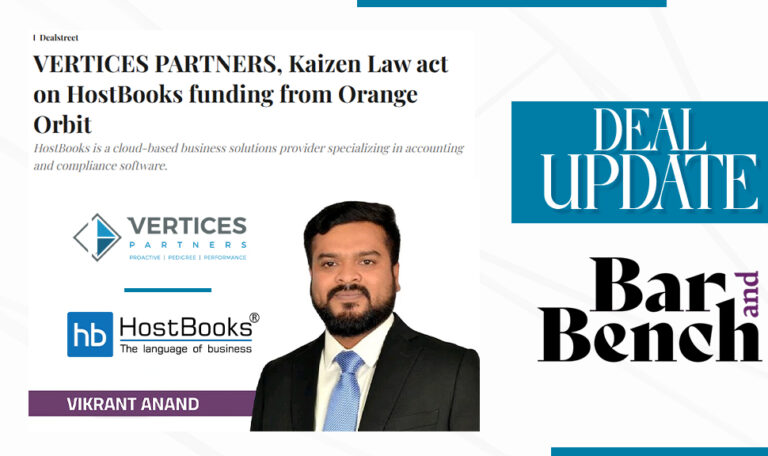 VERTICES PARTNERS, Kaizen Law act on HostBooks funding from Orange Orbit